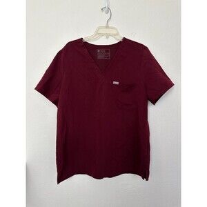 FIGS Catarina One-Pocket Scrub Burgundy V-Neck Medical Women's 2X XXL